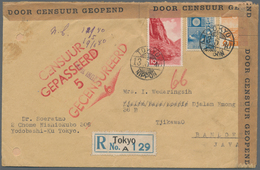 Japan: 1940. Registered Air Mail Envelope (small Faults/holes) Addressed To Tjikawao, Java Bearing J - Other & Unclassified