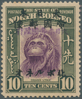 Japanische Besetzung  WK II - Nord-Borneo / North Borneo: 1944, Three Line Machine Ovpt.: On 10 C. W - Borneo Septentrional (...-1963)