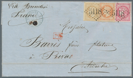 Japan - Fremde Postämter In Japan: 1871 Forwarded Cover From The French P.O. In Yokohama To Privas, - Otros & Sin Clasificación