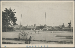 Lagerpost Tsingtau: Nagoya, 1918, X-mas And New Year Greetings Violet Hs. On Ppc (showing POW Camp T - China (oficinas)