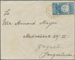 Jemen: 1930, 6 B Blue, Single Franking On Cover (crease) From HODEIDA, 22.3.34, To Zagreb In Yugosla - Yémen