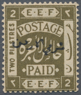 Jordanien: 1920, Transjordan 2 Piaster Olive, Stamp Of Palestine Type T3 Overprinted In Arabic „East - Jordanien