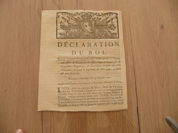 Maréchaux De France Déclaration Du Roi 13/01/1771 Forme Aux Offices De Lieutenants Maréchaux De France 8p - Decrees & Laws