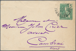 Kambodscha: 1907/39, Usealed Stationery Envelope Used "SINGIRENG" To France And Incoming Censored Ma - Kambodscha