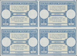 Kambodscha: 1958 (approx). International Reply Coupon 6,00 Riels (London Type) In An Unused Block Of - Cambodge