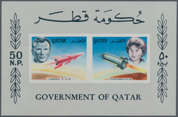 Katar / Qatar: 1966. NOT-ISSUED Souvenir Sheet "Soviet Cosmonauts And Space Vehicles" Contains A Set - Qatar