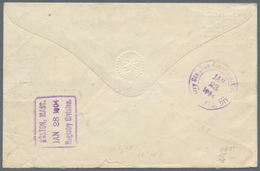 Korea: 1897/1903, Dae Han Red Opvt. 10 P. Vertical Left Margin Pair With Falcons 15 C., 6 C. Tied "C - Korea (...-1945)