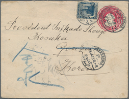 Korea: 1923. Egyptian Postal Stationery Envelope 'five Mills' Carmine (opening Faults) Upgraded With - Korea (...-1945)