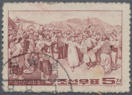 Korea-Nord: 1968, 5 Ch. Brown Unissued, But Canc. 1968.8.1, Some Pieces Were Sold By P.o. In In Hamk - Corea Del Norte