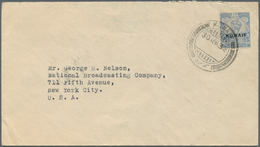 Kuwait: 1932. Envelope Addressed To The United States Bearing Kuwait SG 7, 3a Ultramarine Tied By Bi - Koeweit
