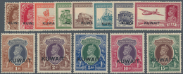 Kuwait: 1939, India KGVI Definitives With Black Opt. KUWAIT Complete Set Of 13, Mint Lightly Hinged, - Koeweit