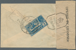 Kuwait: 1943. Air Mail Envelope Addressed To India Bearing Kuwait SG 32, 3a Blue Tied By Kuwait/Pers - Kuwait