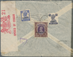 Kuwait: 1945. Air Mail Envelope Addressed To New York Bearing Kuwait SG 48, 2r Brown And Violet, SG - Kuwait