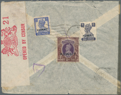 Kuwait: 1945. Air Mail Envelope Addressed To New York Bearing Kuwait SG 48, 2r Brown And Violet, SG - Koweït