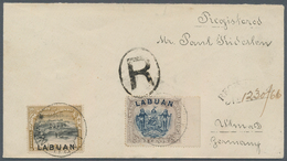 Labuan: 1898 Registered Cover From Labuan To Ulm, Germany Franked By 1897 18c Olive-bistre, Perf 16, - Other & Unclassified