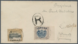 Labuan: 1898 Registered Cover From Labuan To Ulm, Germany Franked By 1897 18c Olive-bistre, Perf 16, - Otros & Sin Clasificación