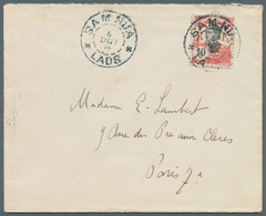 Laos: 1914. Envelope Addressed To Paris Bearing French Indo-China SG 55, 10c Scarlet Tied By Sam-Nua - Laos