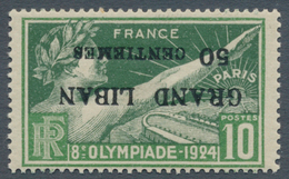 Libanon: 1924, Olympic Games Paris, 50c. On 10c. With INVERTED OVERPRINT, Unmounted Mint. Very Rare! - Lebanon