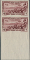 Libanon: 1938, 10th Anniversary First Flight Marseille-Beirut, 10pi. Brownish Lilac, IMPERFORATE Bot - Libanon