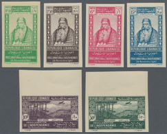 Libanon: 1942 'Independence' Complete Set Of Six Incl. Air (top Marginal), IMPERFORATED, Mint Never - Libano