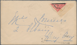 Macau: 1911, 2 A./4 A. Carmine Bisect, A Right Margin Copy Tied "MACAU 22.9.11" To Hong Kong With Sa - Other & Unclassified