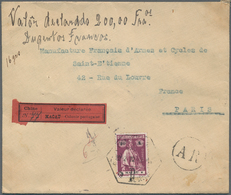 Macau: 1922, 40a. Reddish Purple/black, Single Franking On Insured Avis De Reception Letter (16 Gr./ - Altri & Non Classificati