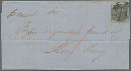 Malaiische Staaten - Straits Settlements: 1863 Entire From Singapore To Hongkong Franked By India 4a - Straits Settlements