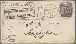 Malaiische Staaten - Straits Settlements: 1866. Envelope Addressed To Singapore Bearing Great Britai - Straits Settlements