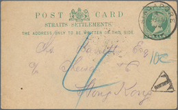 Malaiische Staaten - Straits Settlements: 1894. Straits Settlements 'one Cent' Green Postal Statione - Straits Settlements