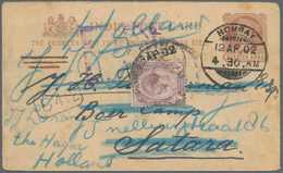 Malaiische Staaten - Straits Settlements: 1902, Front Part Of An Indian 1/4 A. Double Stat. Card Fro - Straits Settlements