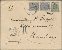 Malaiische Staaten - Straits Settlements: 1903, 10 C Slate QV, Vertical Pair, Together With 1 C Grey - Straits Settlements