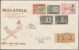 Malaiischer Staatenbund: 1964 Malayan Postal Union Postage Due Stamp 10c On 8c Horizontal Pair Used - Federated Malay States