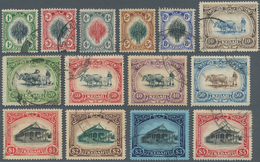 Malaiische Staaten - Kedah: 1912 Complete Set Of 14 Up To $5, Used With Part Of Kedah Datestamps, Fr - Kedah