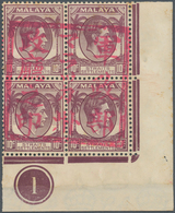 Malaiische Staaten - Malakka: 1942 Jap. Occ.: Straits Settlements KGVI. 10c. Dull Purple, Bottom Rig - Malacca