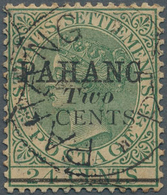 Malaiische Staaten - Pahang: 1891 2c. On 24c. Green, Ovpt. Type 5, Used In PEKAN And Cancelled By "P - Pahang