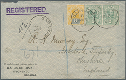 Malaiische Staaten - Sarawak: 1903. Registered Envelope (small Faults) Addressed To England Bearing - Other & Unclassified