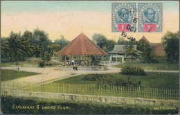 Malaiische Staaten - Sarawak: 1908. Picture Post Card Of ‘The Esplanade And Ladies Club, Kuching' Ad - Sonstige & Ohne Zuordnung