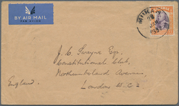 Malaiische Staaten - Sarawak: 1937, 25 C Violet And Orange, Single Franking On Airmail Cover With Cd - Other & Unclassified