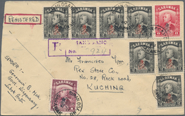 Malaiische Staaten - Sarawak: 1949. Registered Envelope (shortened At Left) Written From Lubok Antu - Other & Unclassified