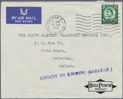 Malaiische Staaten - Sarawak: 1959. Air Mail Envelope Addressed To Kota Bharu, Kelantan, Malaya Bear - Otros & Sin Clasificación