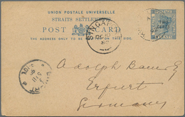 Malaiische Staaten - Selangor: 1892, Postal Stationery Card 2c. On 3c. Of The Straits Used From Kual - Selangor