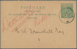 Malaiische Staaten - Selangor: 1899: 1c Local Reply Post Card Cancelled Kuala Lumpur JA 18 1899 With - Selangor