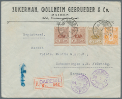 Mandschuko (Manchuko): 1931/34, Three Registered Covers Dairen-Germany Showing R-labels DAIREN, DAIR - 1932-45 Mandchourie (Mandchoukouo)