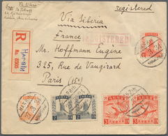 Mandschuko (Manchuko): 1934. Registered Envelope Addressed To France Bearing SG 4, 2f Grey (pair), S - 1932-45 Mantsjoerije (Mantsjoekwo)