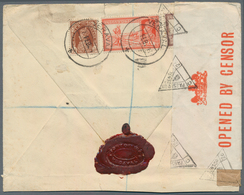 Mandschuko (Manchuko): 1941, Incoming Mail, India: Reg. Cover W. Franking On Reverse Tied "VERAVAL 1 - 1932-45 Manchuria (Manchukuo)