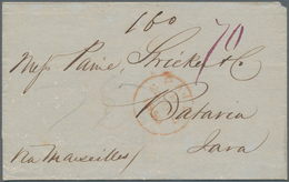 Niederländisch-Indien: 1850. Stamp-less Folded Envelope Addressed To Batavia, Java, Charged '160' In - Indie Olandesi