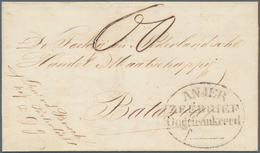 Niederländisch-Indien: 1855 (ca). Stamp-less Folded Letter Addressed To Batavia Cancelled By Oval 'A - Netherlands Indies