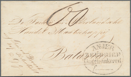 Niederländisch-Indien: 1855 (ca). Stamp-less Folded Letter Addressed To Batavia Cancelled By Oval 'A - Nederlands-Indië