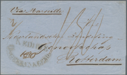 Niederländisch-Indien: 1860. Stamp-less Folded Letter Addressed To Rotterdam Cancelled By Oval 'Kedi - Netherlands Indies