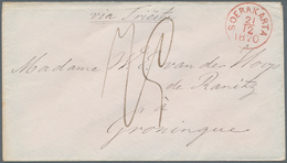 Niederländisch-Indien: 1870. Stamp-less Envelope Addressed To Holland Cancelled By Soerakata Date St - India Holandeses